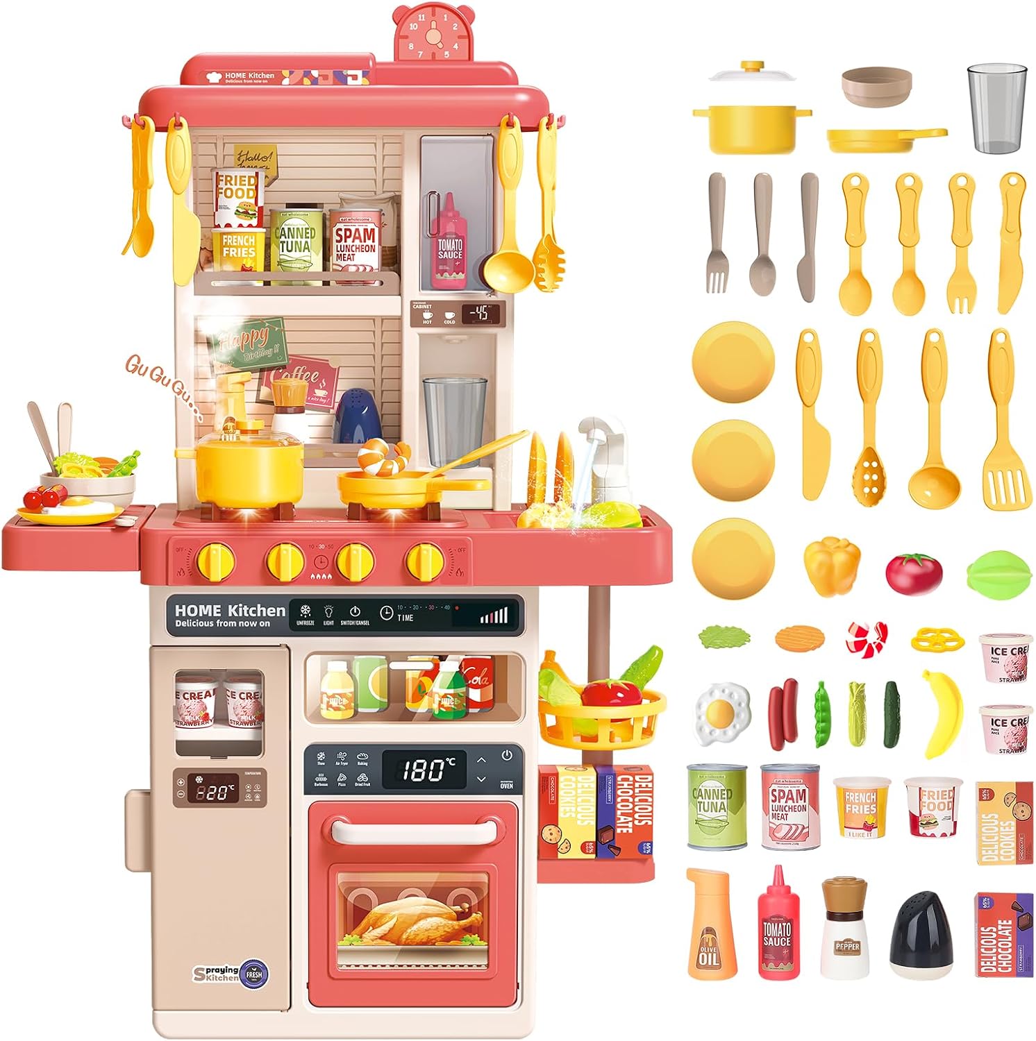 deAO Children's Kitchen Playset – 50 Pieces